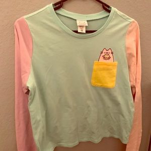 hot topic color block pusheen long sleeve